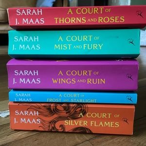 A Court of Thrones and Roses Full series, by Sarah J. Maas, read once.